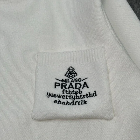 Prada Women's White Sweater with Black Accents - Picture 4 of 6